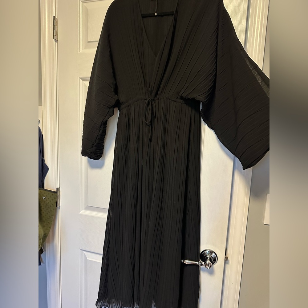 Zara Black Long Sleeve Maxi Dress